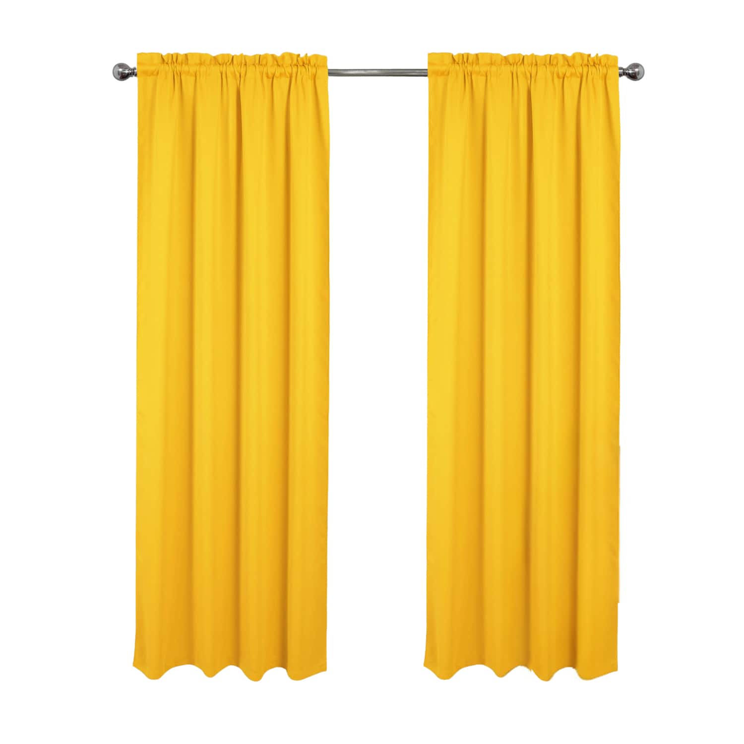 RT Designers Collection - 100% Polyester Twilight Blackout Rod Pocket Curtain Panel 54" x 84" - Yellow