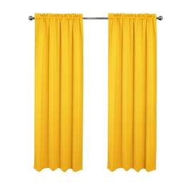 RT Designers Collection - 100% Polyester Twilight Blackout Rod Pocket Curtain Panel 54" x 84" - Yellow