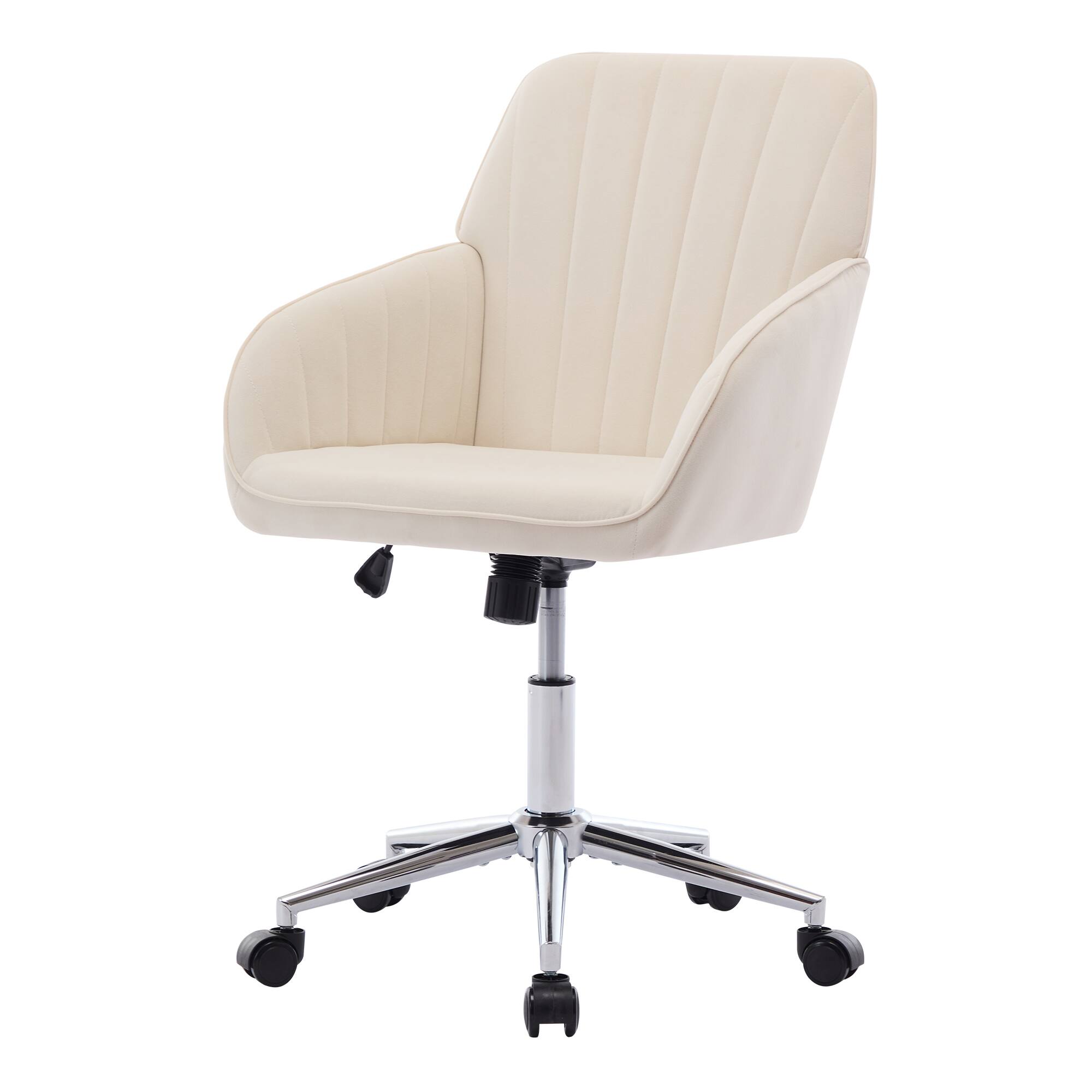 Front. Spaco - Spaco Adjustable Office Chair, Home Bedroom, Ergonomic Swivel Chair, Backrest Seat, Comfortable for Long Sitting - Beige.