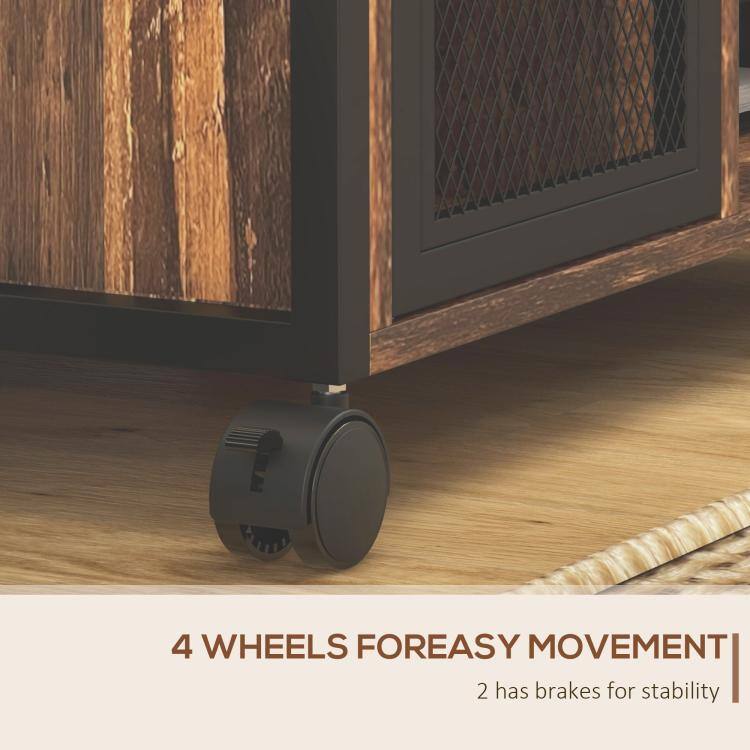 4 WHEELS FOR EASY MOVEMENT  
2 has brakes for stability