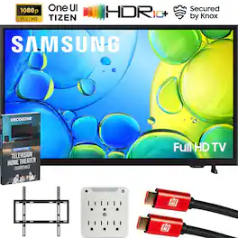 Samsung - 40" F600F Series FHD Smart TV F6000F (2025) with 37" - 70" TV Wall Mount Bracket Bundle w/ 2 HDMI Cables