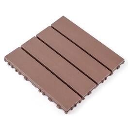 GOODSILO - 44-Pack of All-Weather Interlocking Deck Tiles for Outdoor Patio and Pool Flooring - Brown