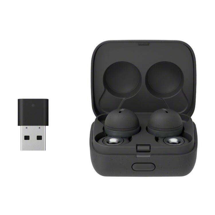 Front. Sony - Sony LinkBuds UC Truly Wireless Earbuds for Microsoft Teams (Dark Gray) - Dark Gray.