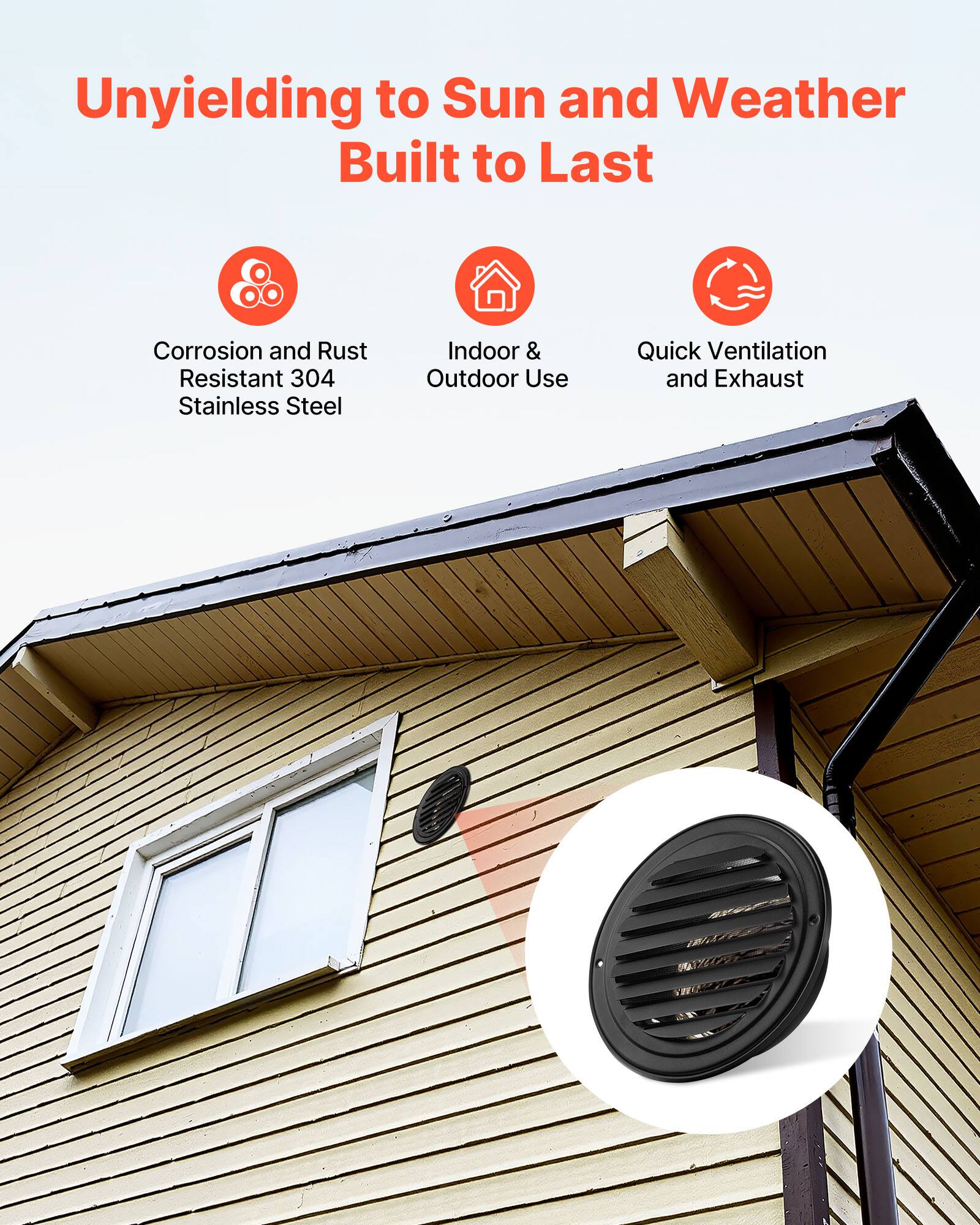 Unyielding to Sun and Weather  
Built to Last  

- Corrosion and Rust Resistant 304 Stainless Steel  
- Indoor & Outdoor Use  
- Quick Ventilation and Exhaust