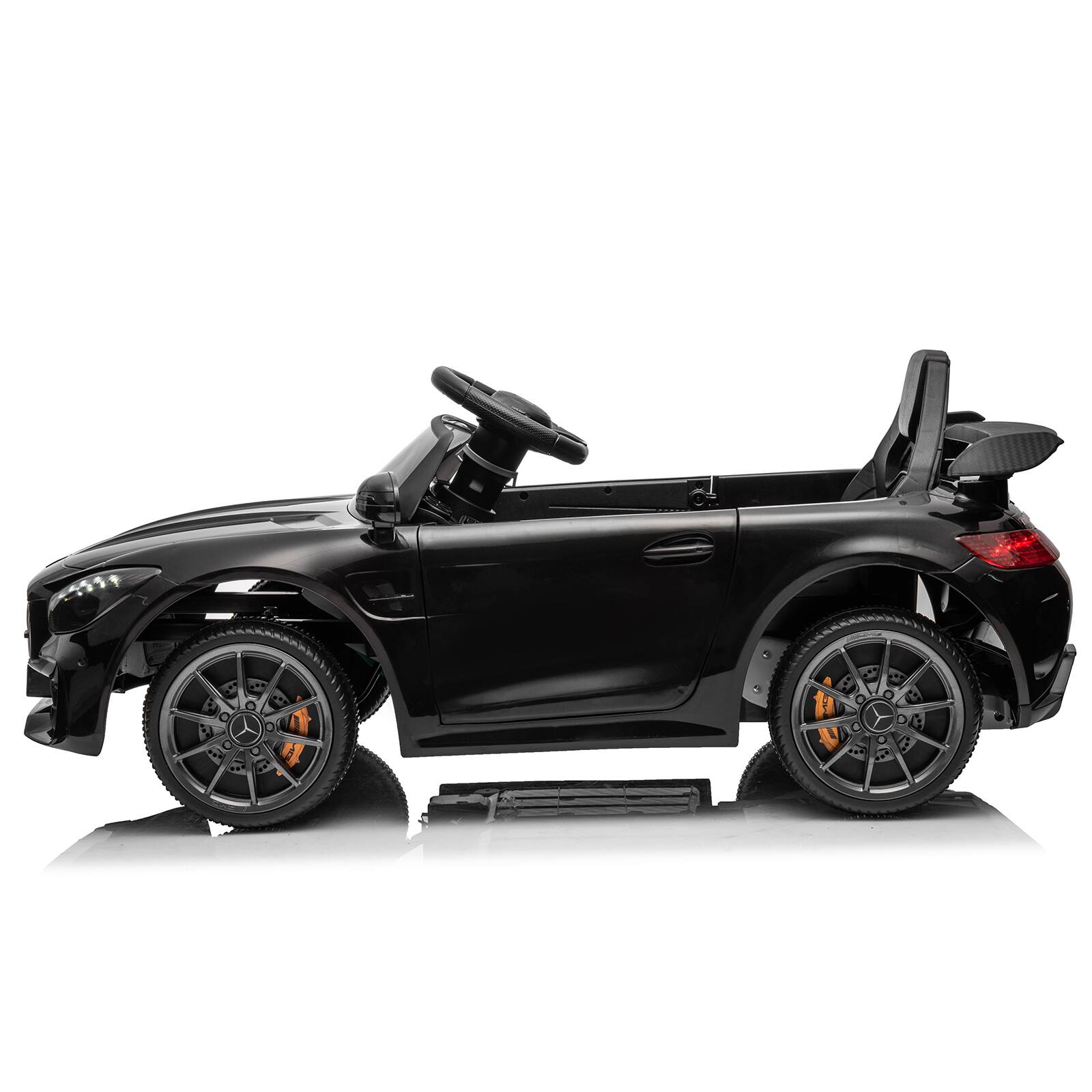 Alt View 5. Winado - 12V Ride on Car, Licensed Mercedes Benz AMG GTR Battery Powered Electric Vehicle, w/Parent Remote, Wider Seat, LED Light - Black.