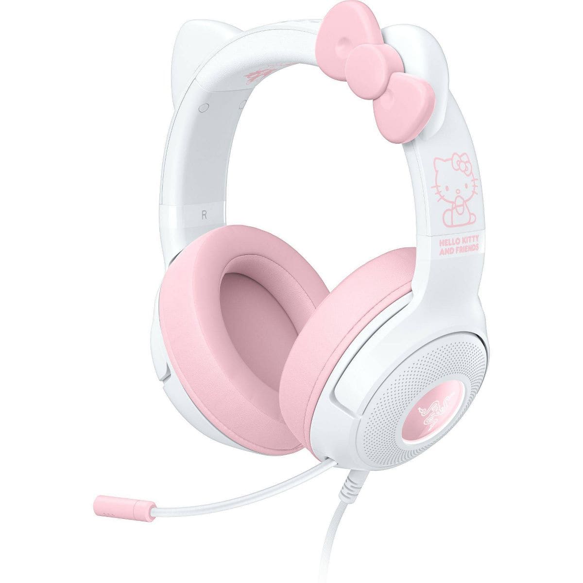 Razer - Kraken Kitty V2 Wired USB A Gaming Headset with Kitty Ears and Chroma RGB Lighting - Hello Kitty Edition: Compatib