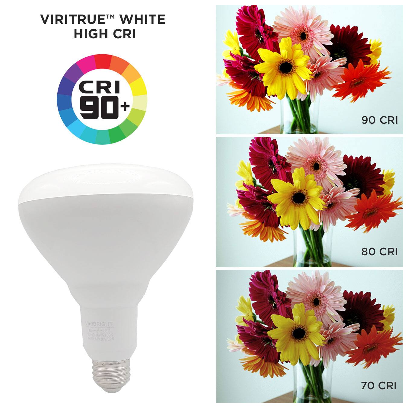 VIRITRUET™ WHITE HIGH CRI
CRI 90+
90 CRI
80 CRI
VIRIBRIGHT
10 2ON 2100 100Mn20
70 CRI