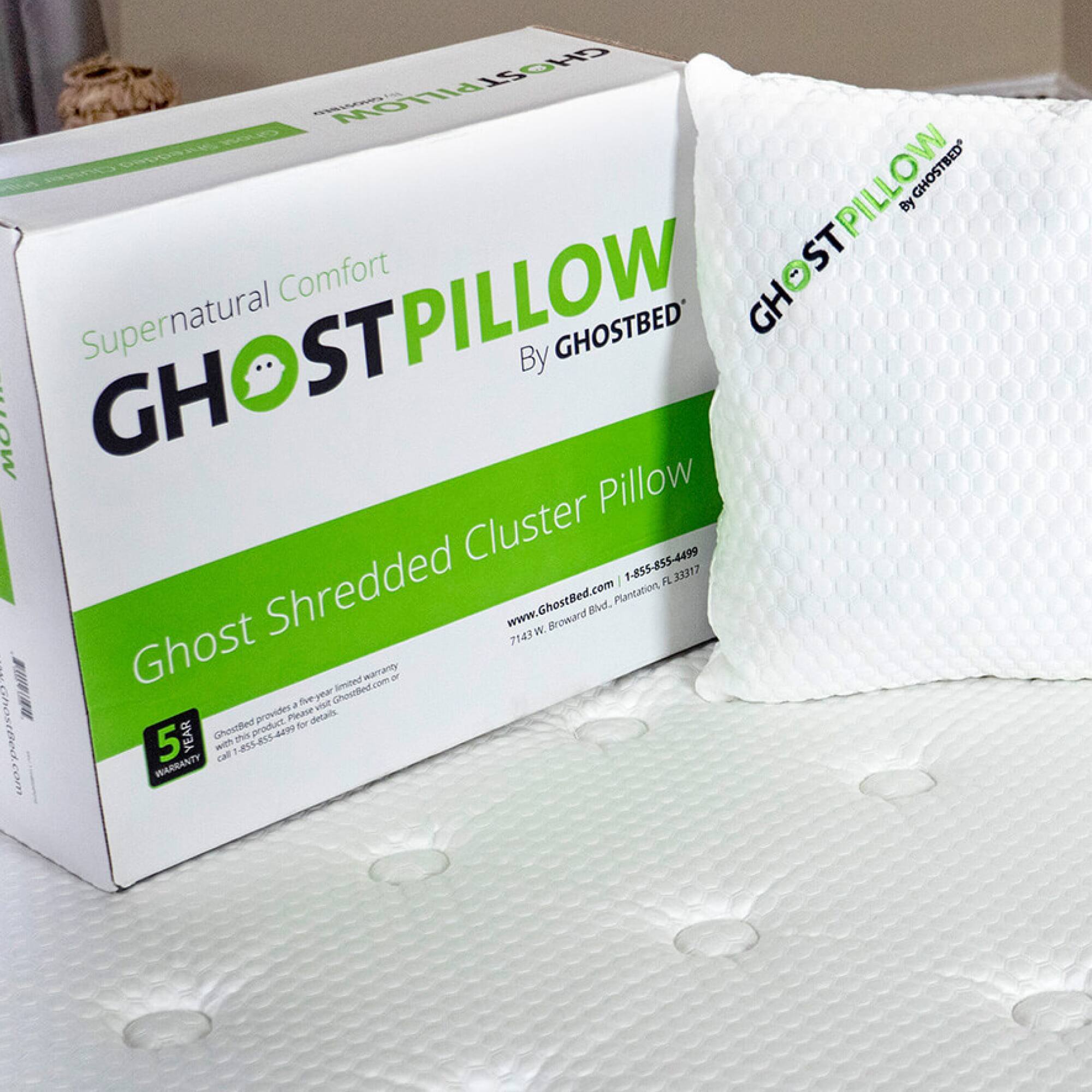 Alt View 25. GhostBed - GhostPillow - Cooling Shredded 2 pk - White.