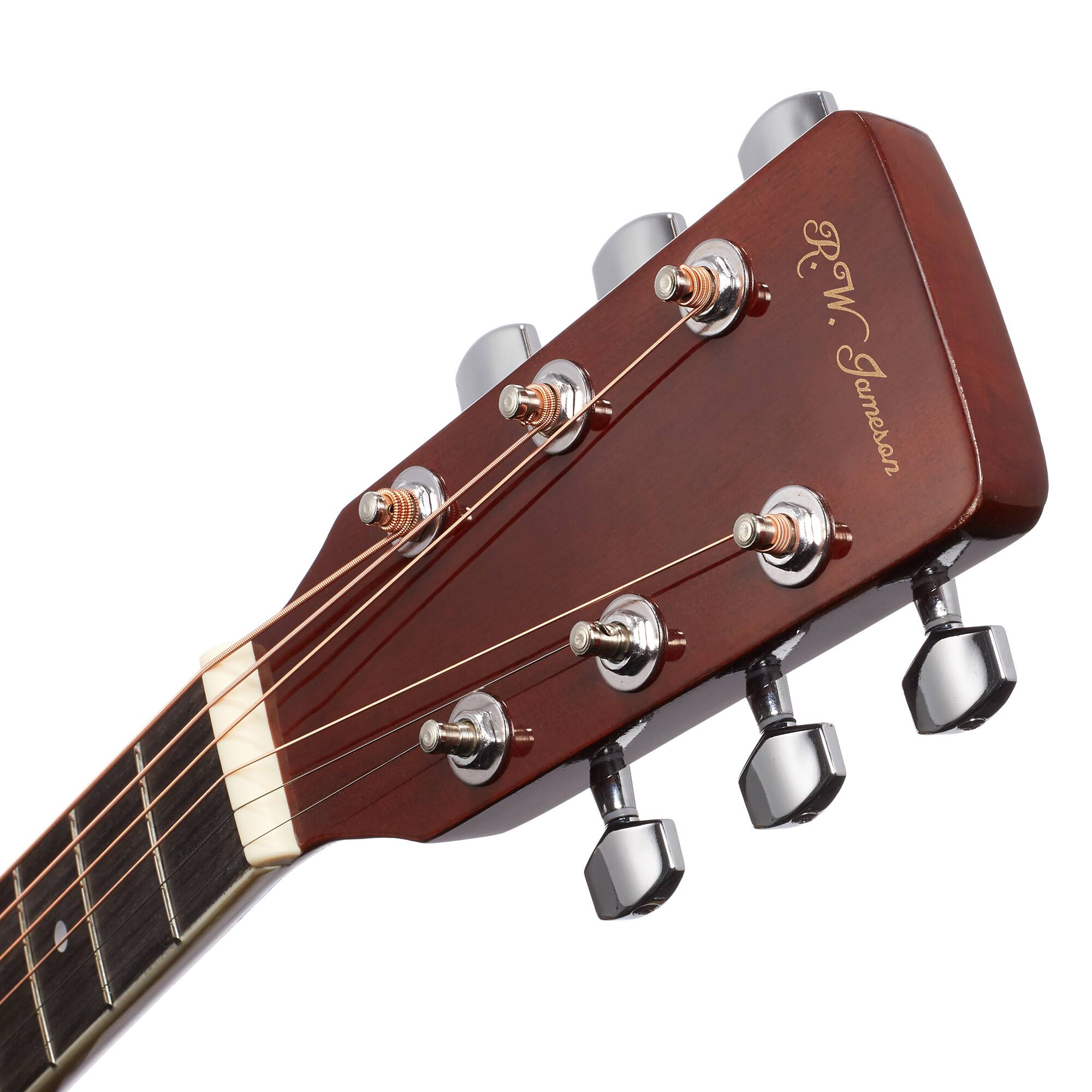 Alt View 4. Jameson Guitars - Thinline Cutaway Acoustic Electric Guitar with Gig Bag - Right Handed - Brown.