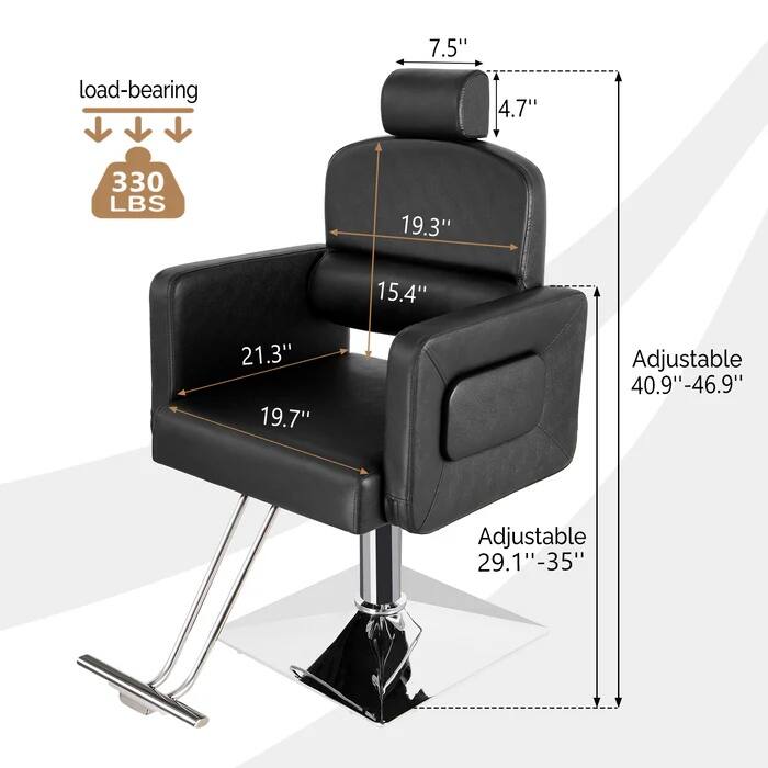 load-bearing  
7.5"  
4.7"  
330 LBS  
19.3"  
15.4"  
21.3"  
19.7"  
Adjustable 40.9"-46.9"  
Adjustable 29.1"-35"