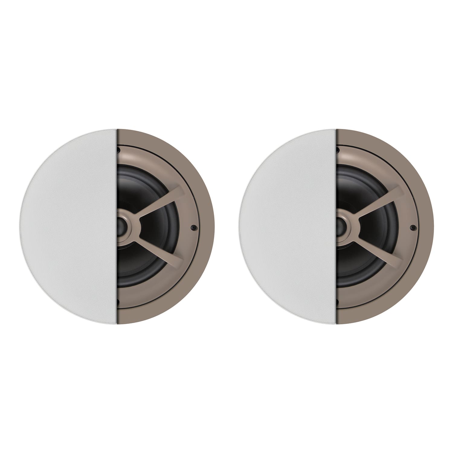 Proficient Audio - 8" 125W Protege C791 2-Way In-Ceiling Speaker Pair with Polypropylene Woofer, Pivoting Soft-Dome Tweeter, 8 Ohms - White
