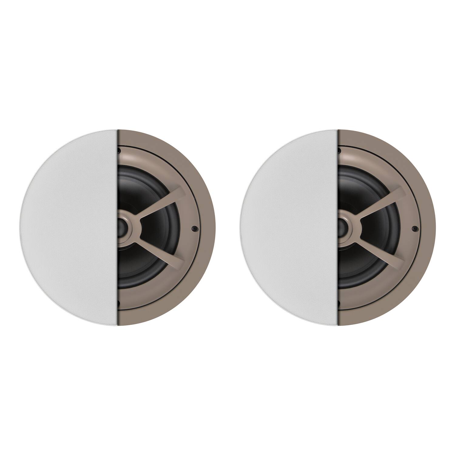 Front. Proficient Audio - 8" 125W Protege C791 2-Way In-Ceiling Speaker Pair with Polypropylene Woofer, Pivoting Soft-Dome Tweeter, 8 Ohms - White.