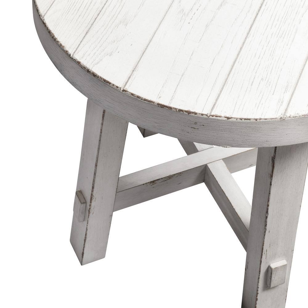 Back. Liberty Furniture Industries - Splay Leg Round End Table - White.