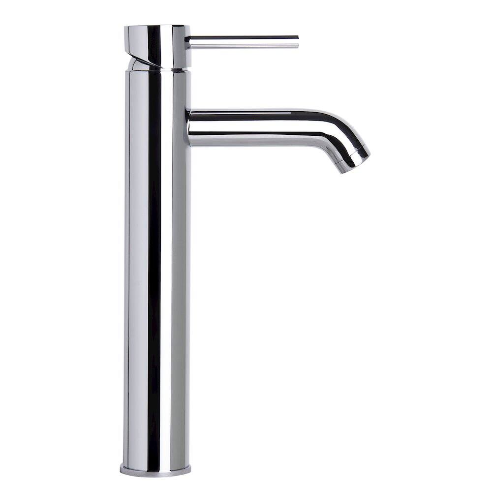 Left. Alfi - Tall Polished Chrome Single Lever Bathroom Faucet - Silver.