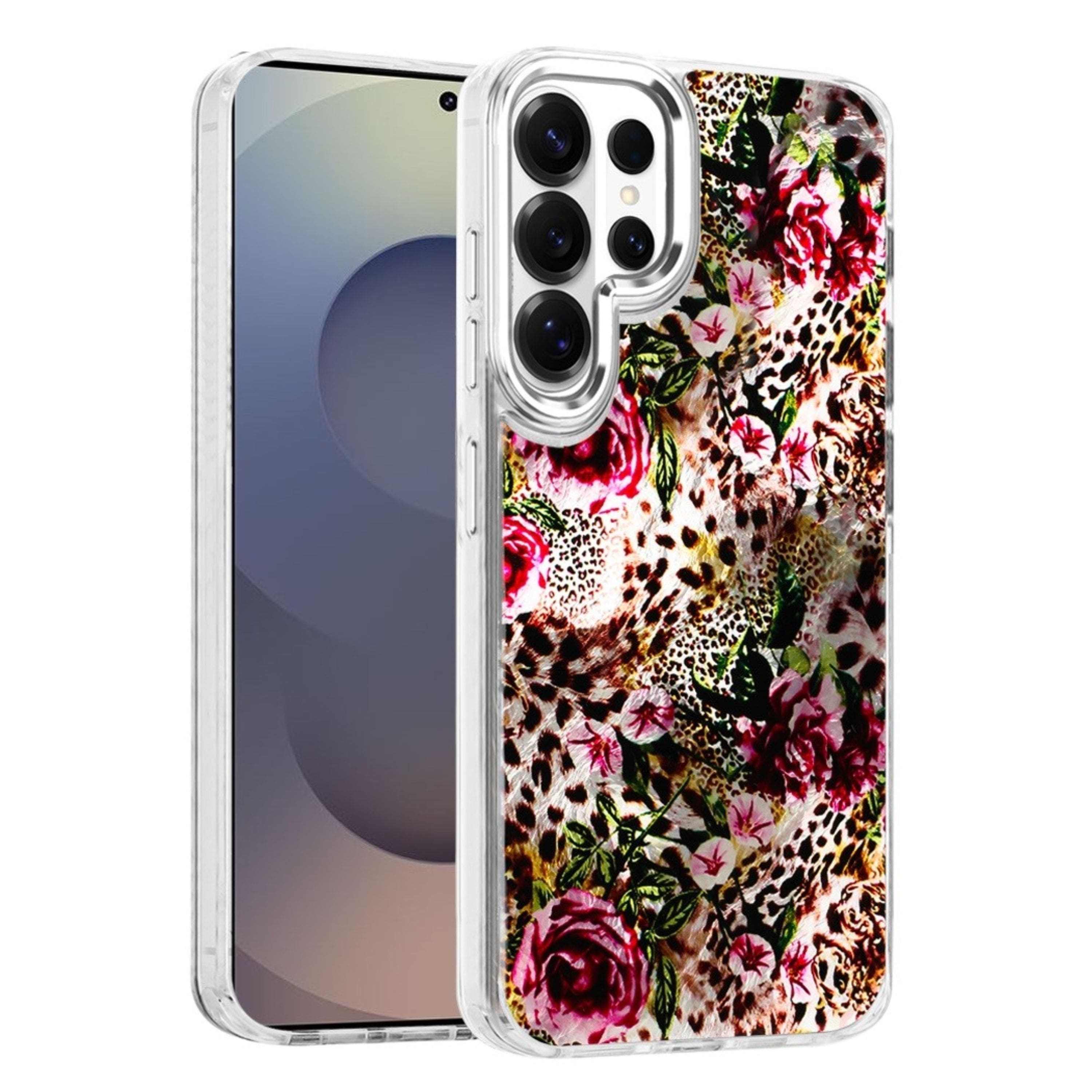 Kitcheniva - In Mold Design Metallic Buttons Phone Case With Tempered Glass For Samsung Galaxy S26 Ultra Floral - Multicolor price history on PriceWatchPro