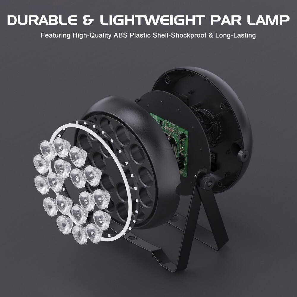 DURABLE & LIGHTWEIGHT PAR LAMP  
Featuring High-Quality ABS Plastic Shell-Shockproof & Long-Lasting