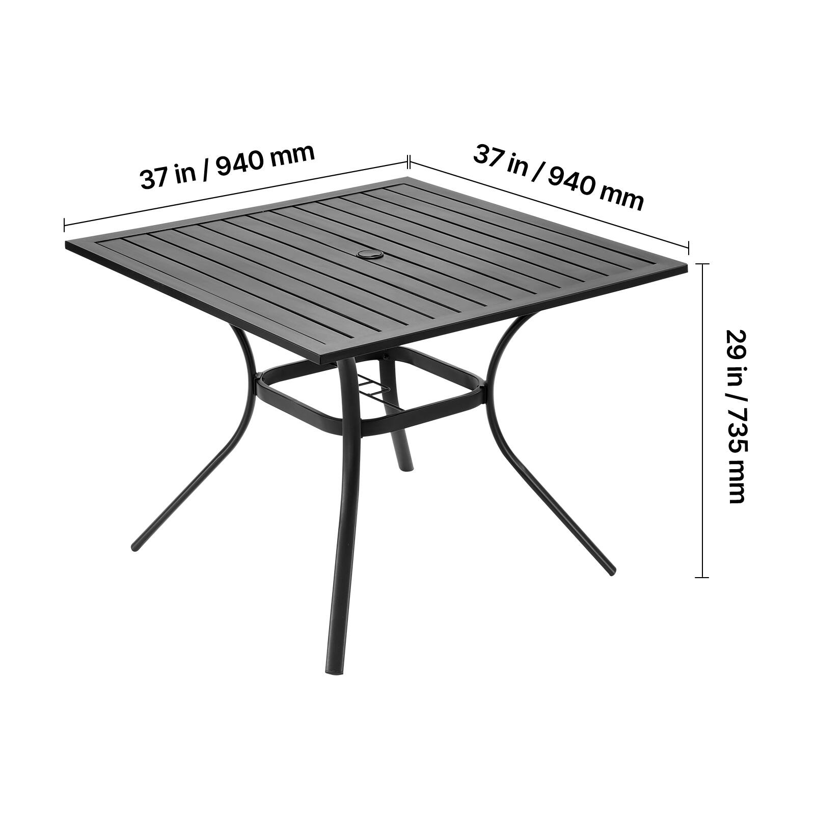 37 in / 940 mm  
29 in / 735 mm