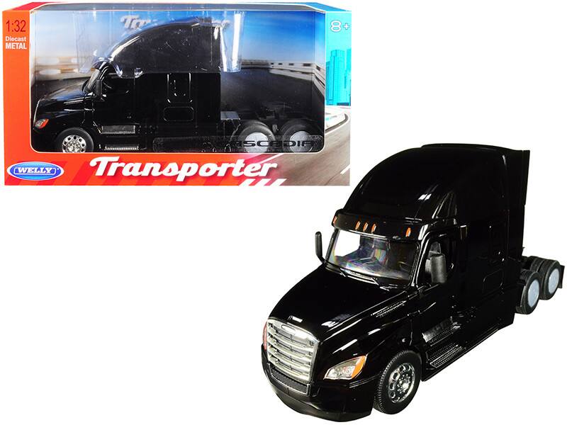 Freightliner Cascadia Truck Black "Transporter" 1/32 Diecast Model by Welly