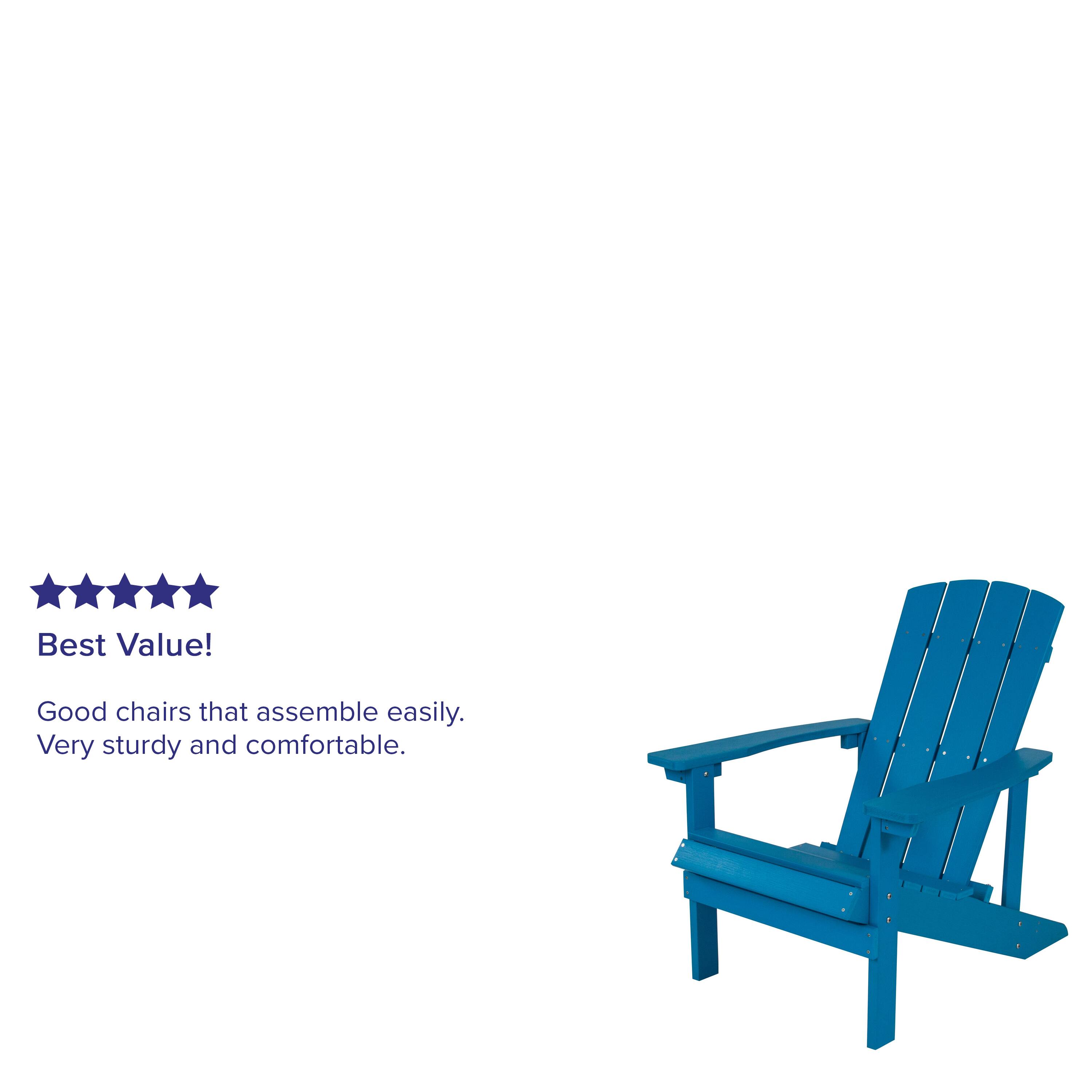 Best Value!  
Good chairs that assemble easily.  
Very sturdy and comfortable.