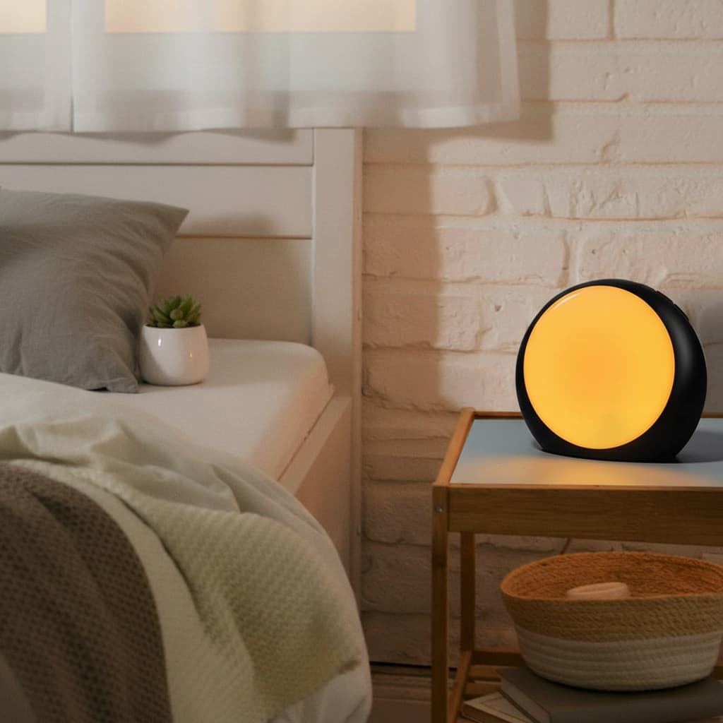 Alt View 2. FINEAK - Brown &Black Noise Machine with 30 Sounds, 12 Lights, Auto-Timer - Memory Function for All Ages & Office - Black.