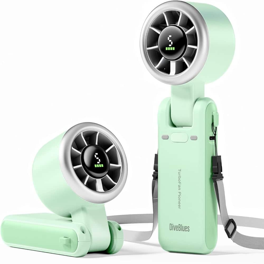 Loheer - Portable Handheld Turbo Fan 4000mAh Battery Operated Personal Travel Fan For Outdoor Cooling