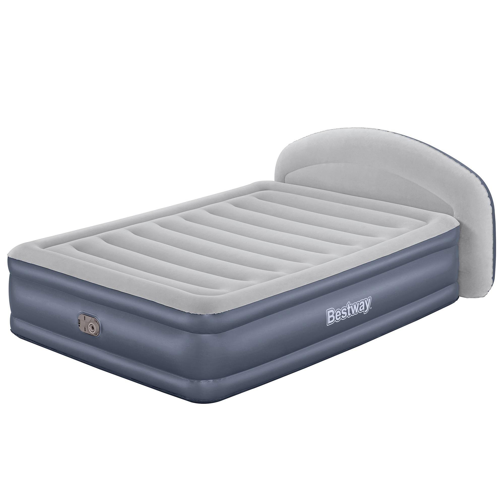 Bestway - Tritech LoungeLux Headboard 33" Queen Air Mattress with Built-in AC Pump - Gray