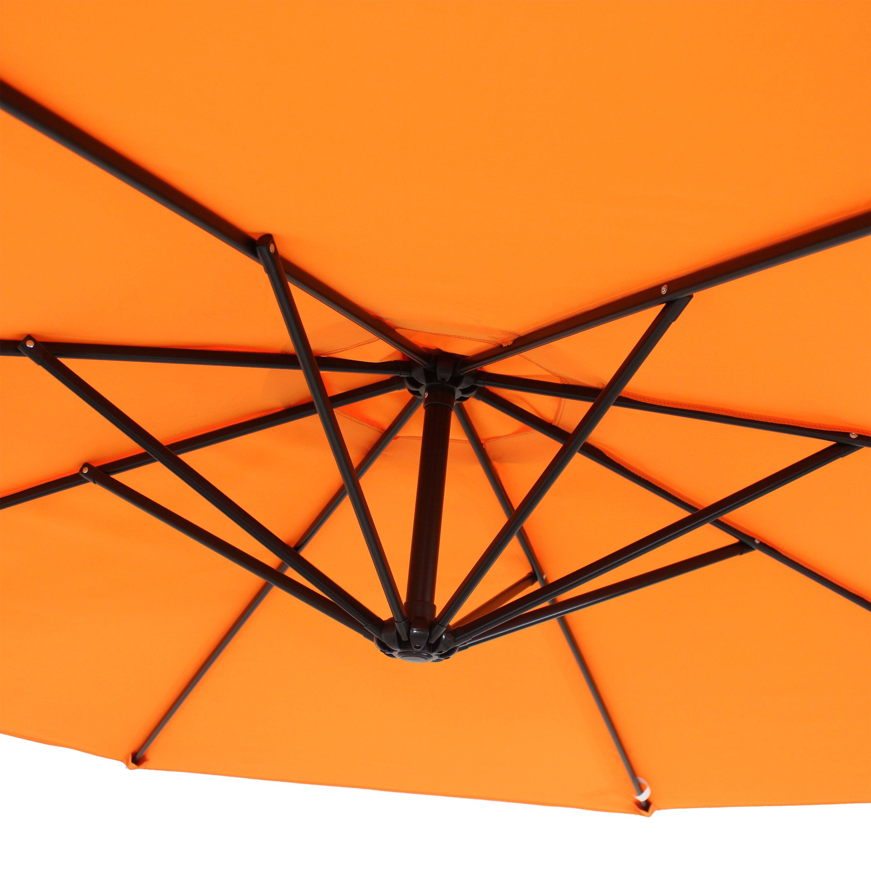 Alt View 5. Sunnydaze - 9.5 ft Cantilever Offset Patio Umbrella with Crank - Tangerine.