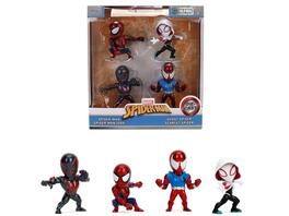 Set of 4 Diecast Figures "Spider-Man" Wave 2 "Metalfigs" Series by Jada - Multicolor