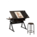 Alt View 1. GOODSILO - Adjustable Height Tiltable Drafting Table Desk with Storage Drawers and Included Stool for Artists and Students - Black.