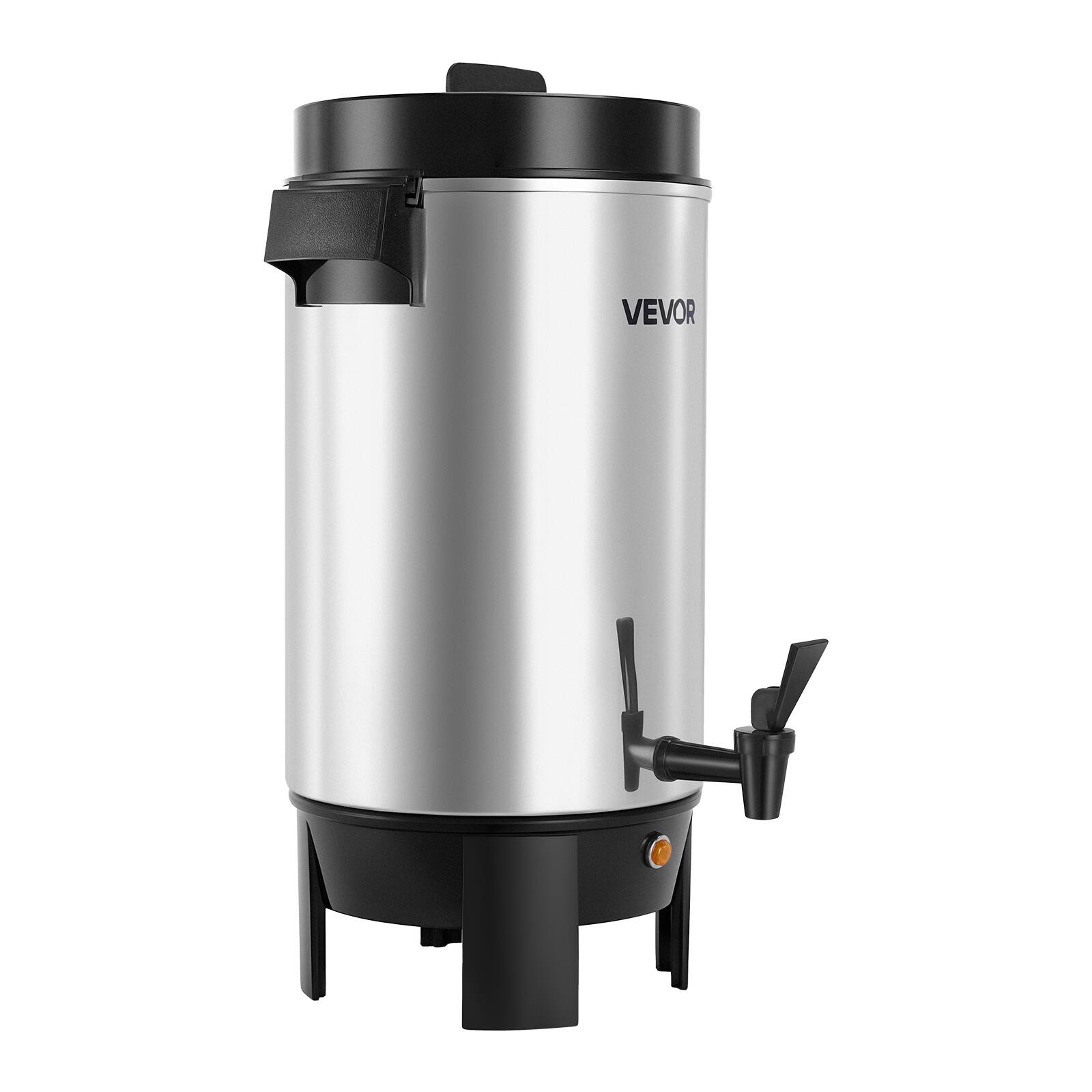 Alt View 5. VEVOR - Commercial Coffee Urn, 40 Cup 203oz Hot Beverage Dispenser with Dripless Faucet, 1090W Quick-Brewing Coffee Maker - Silver;Black.