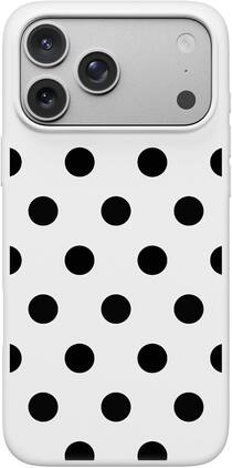 Ornarto - Designed for iPhone 17 Pro Max Case, Liquid Silicone Soft Gel Shockproof Protective Case-White Black Polka - White Black Polka Dot
