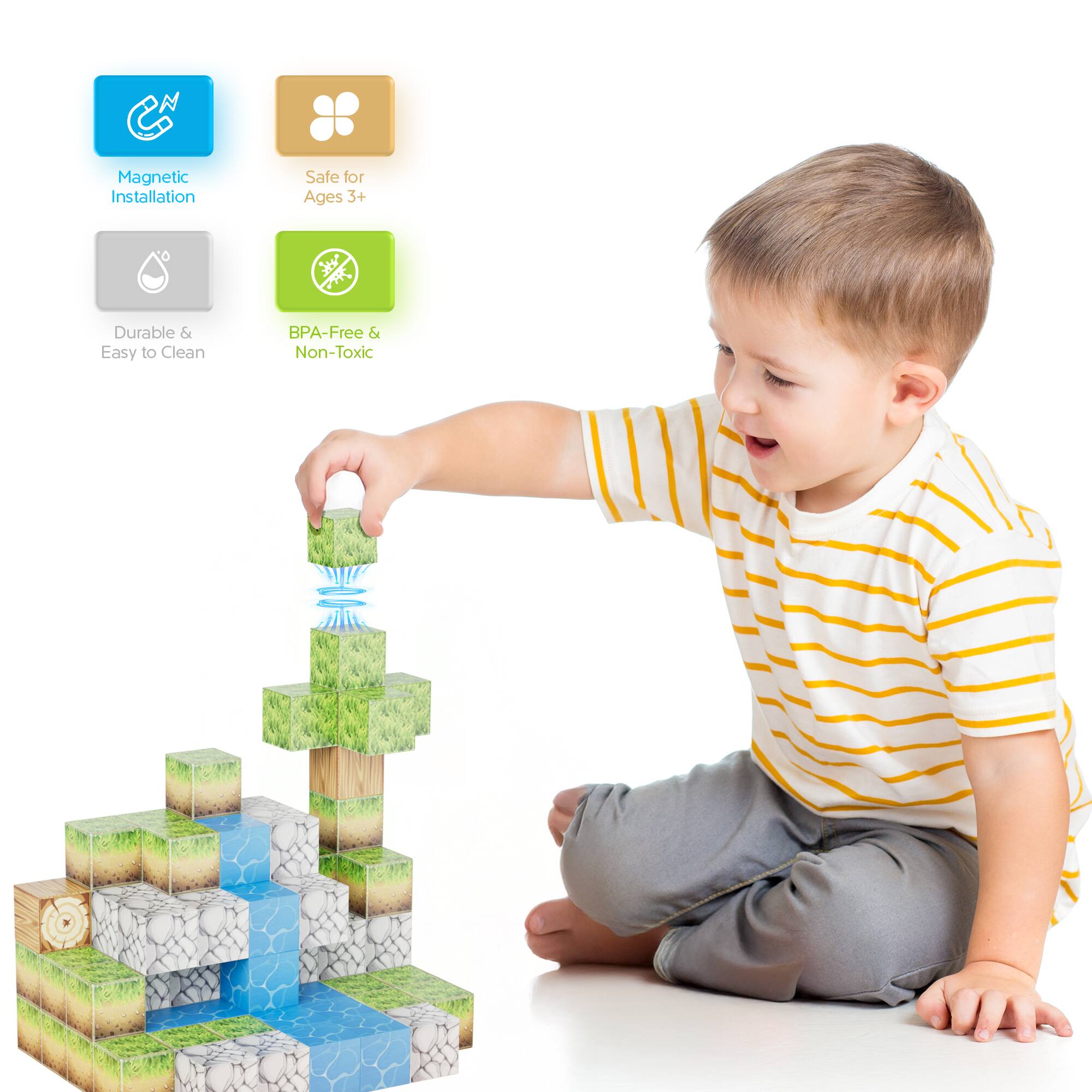 Magnetic Installation, Safe for Ages 3+, Durable & Easy to Clean, BPA-Free & Non-Toxic