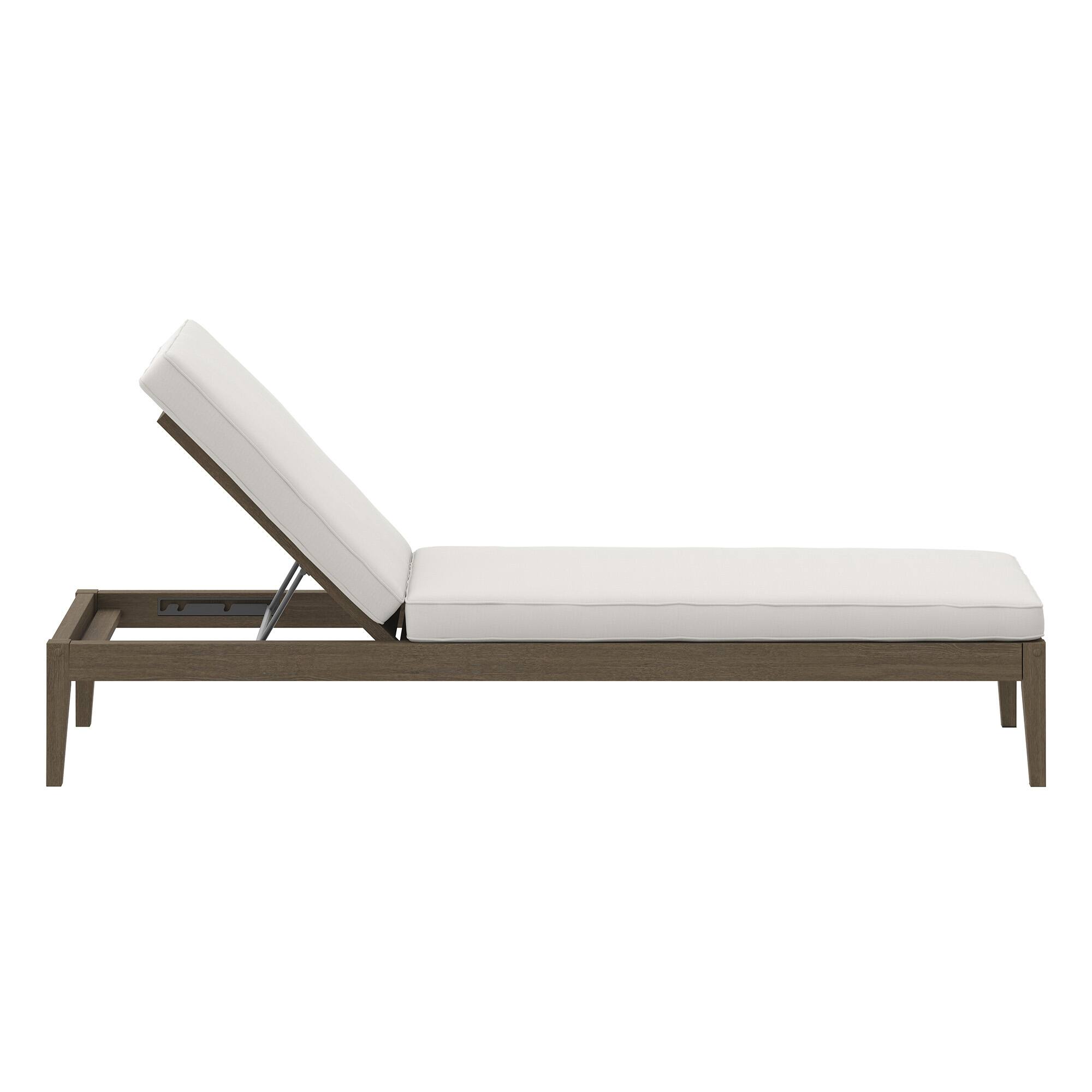 Alt View 3. Modway - Northlake Outdoor Patio Teak Chaise Lounge by Modway - Weathered Gray White.