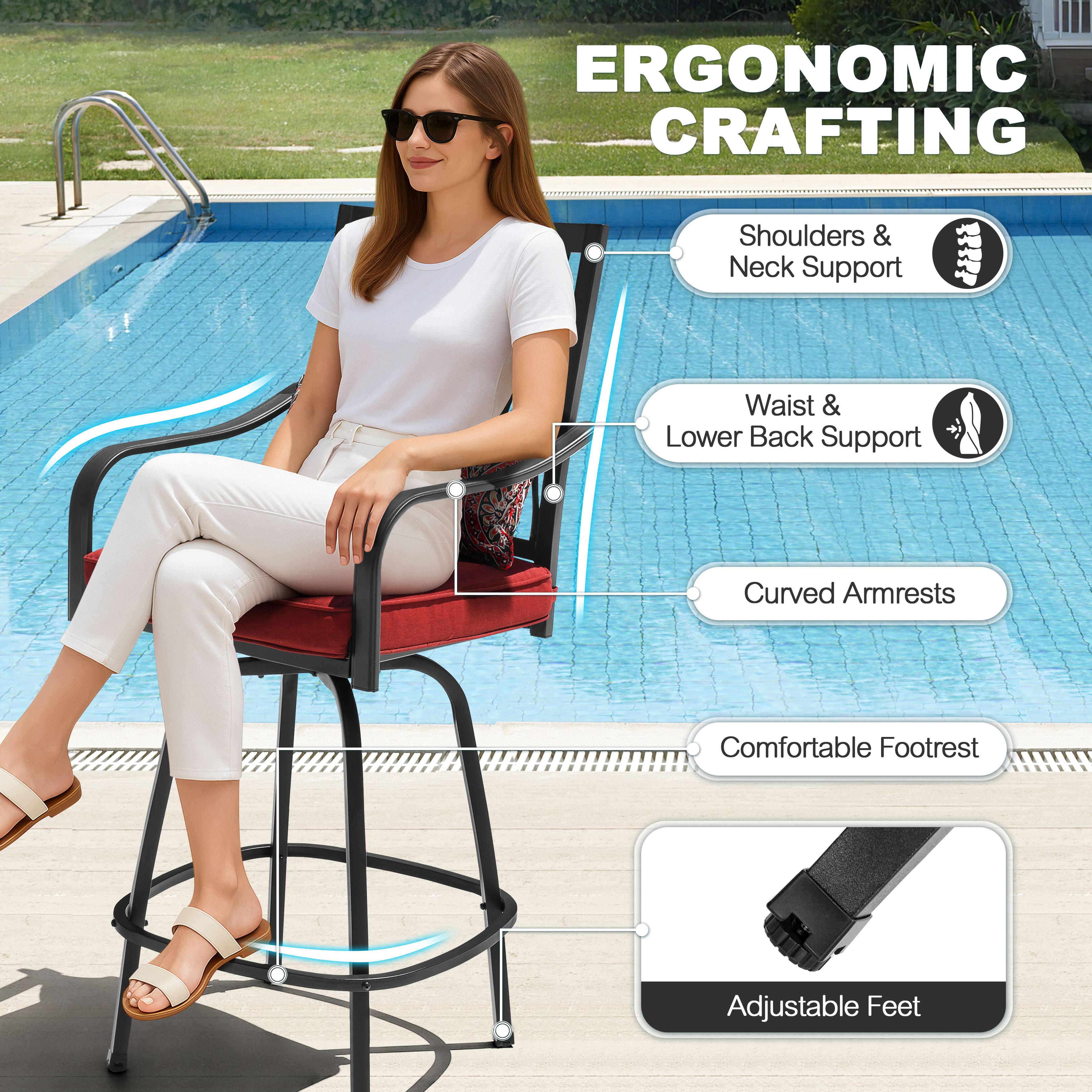 ERGONOMIC CRAFTING

- Shoulders & Neck Support
- Waist & Lower Back Support
- Curved Armrests
- Comfortable Footrest
- Adjustable Feet