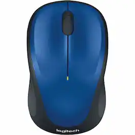 Logitech - M317 Wireless Mouse - Optical - Wireless - Radio Frequency - 2.40 GHz - Blue, Black - USB - 1000 dpi - Scroll W - Wireless - Blue,Black