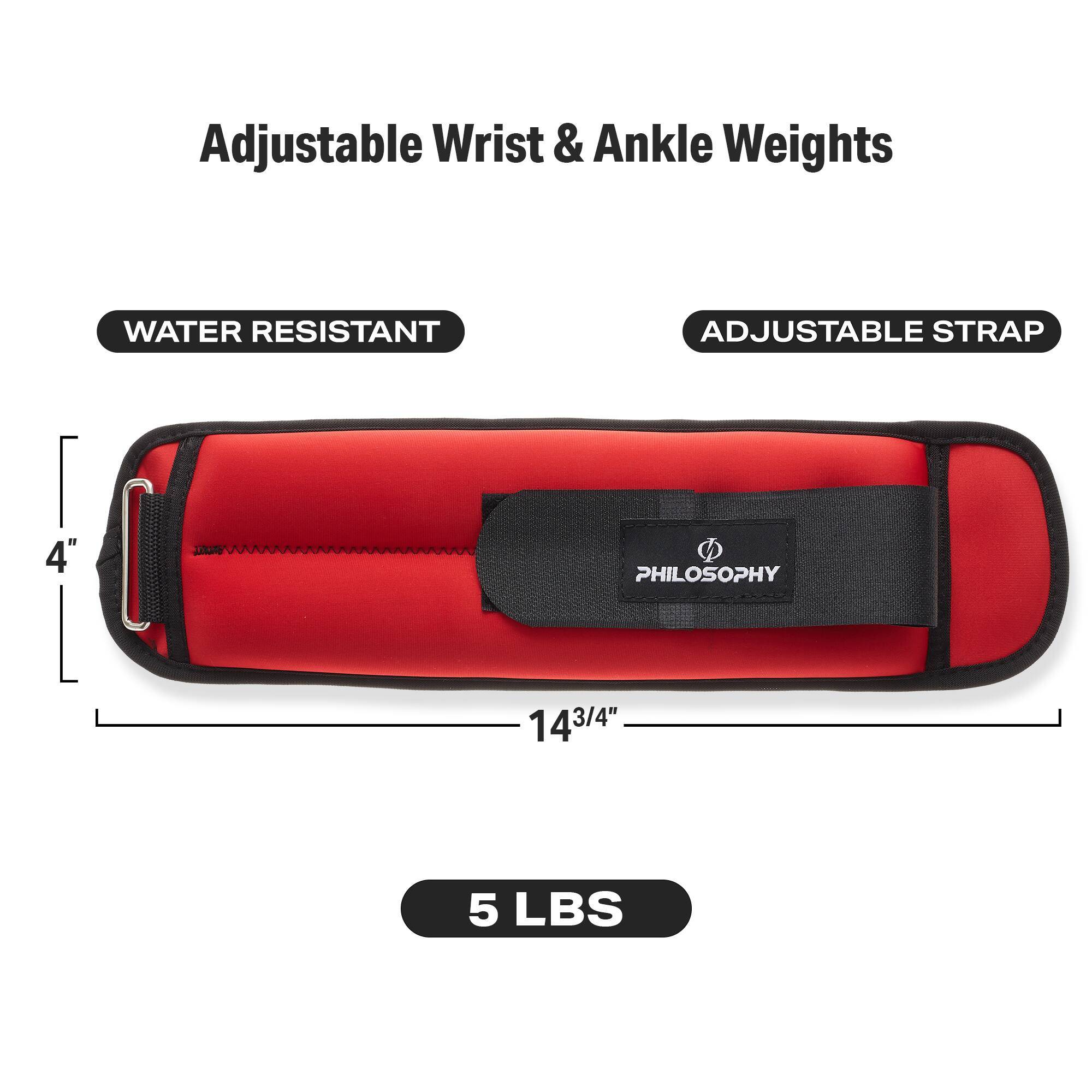 Adjustable Wrist & Ankle Weights  
WATER RESISTANT  
ADJUSTABLE STRAP  
4"  
14 3/4"  
5 LBS