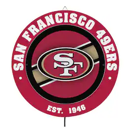 Evergreen Enterprises - San Francisco 49ers 15" LED Round Metal Lit Wall Sign - Multicolor