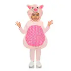 Front. Underwraps - Pink Pot Belly Pig Plush Baby Costume With Hood | Medium - Pink.