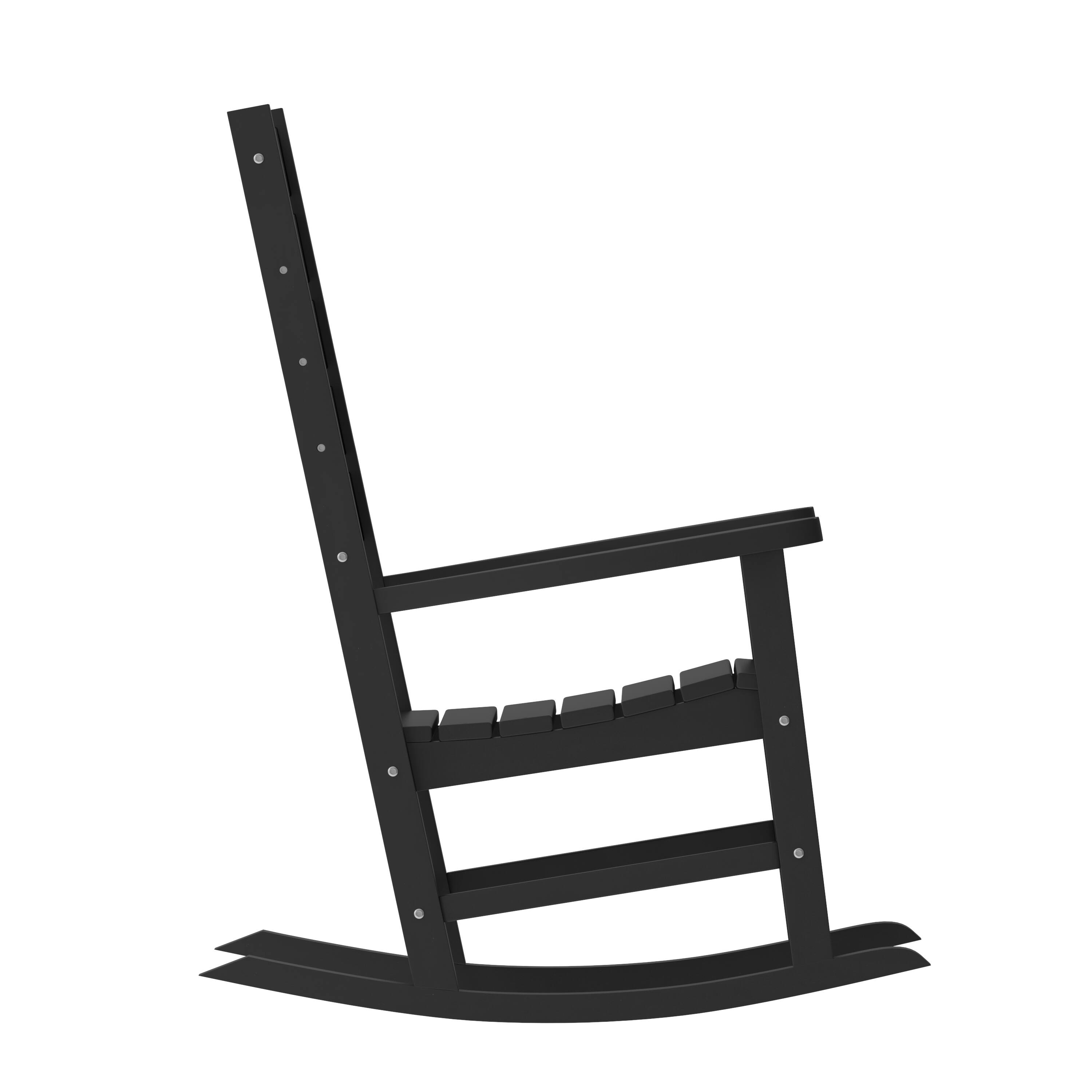 Alt View 9. Emma + Oliver - Florian Set of 2 Contemporary Rocking Chairs, All-Weather HDPE Indoor/Outdoor Rockers - Black.