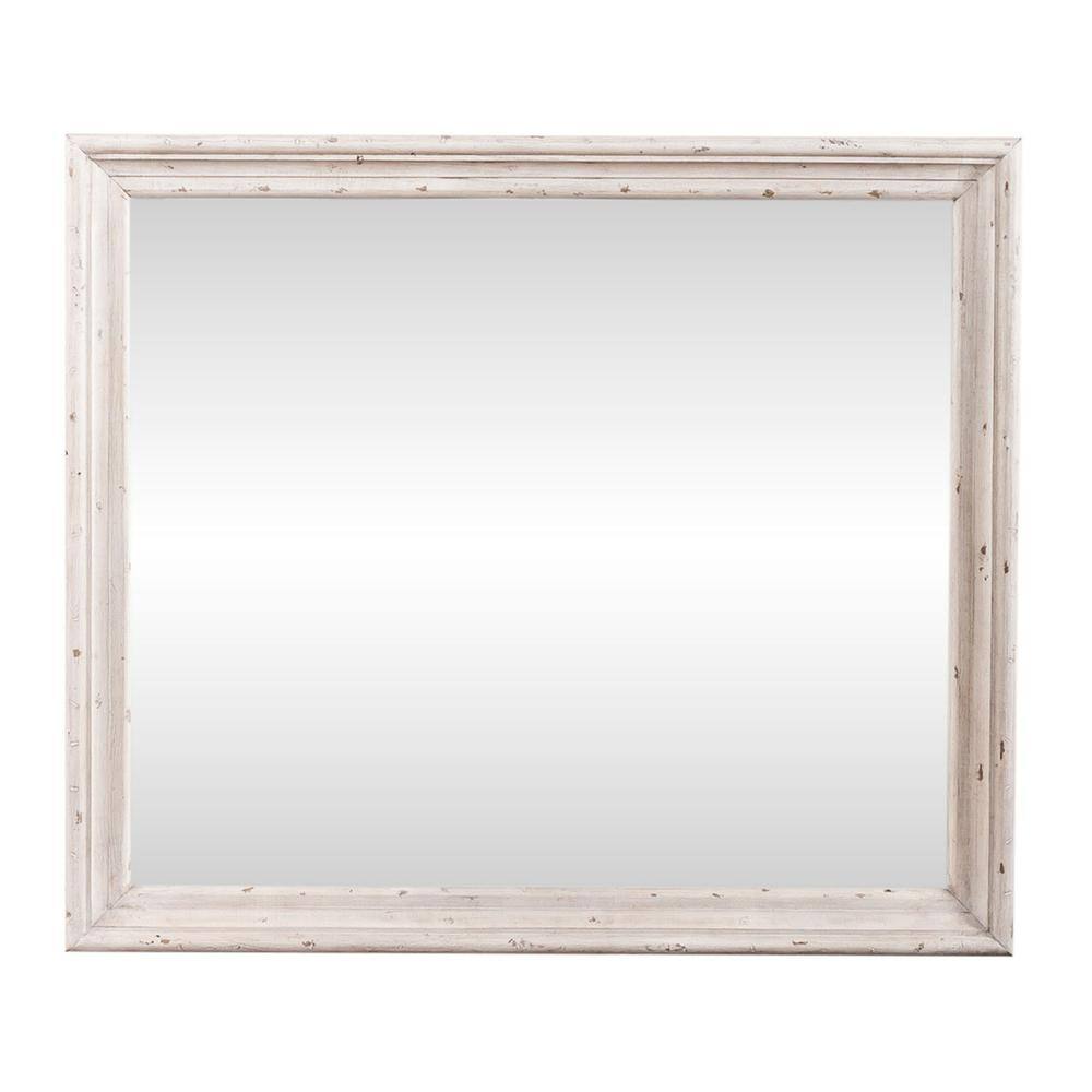 Angle. Liberty Furniture Industries - Big Valley Mirror in Whitestone w/ Heavy Distressing - White.