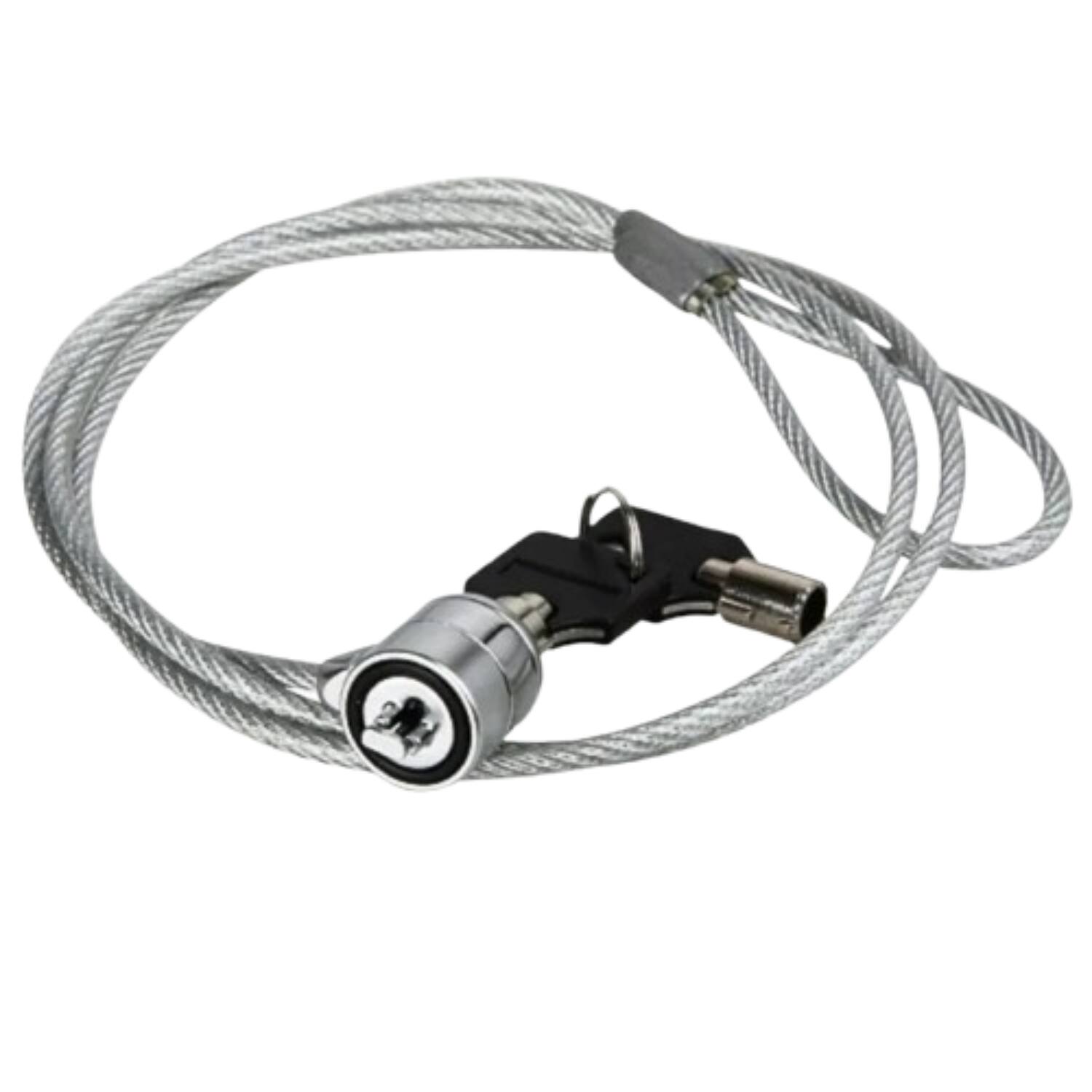 Front. Stock Preferred - Universal Laptop Security Cable Lock with T-Bar and Two Keys - Silver.
