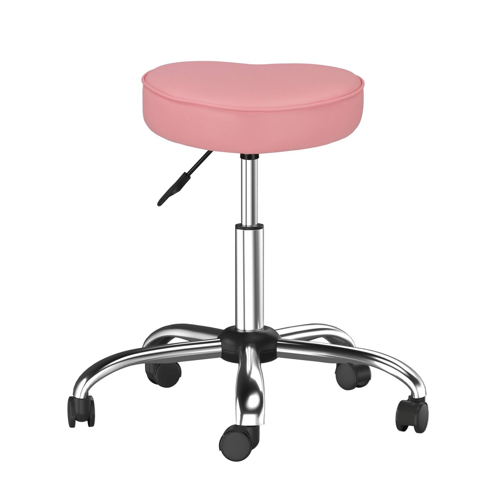 Alt View 2. Winado - Rolling Stool with Wheels, Hydraulic Massage Chair, Heart-Shaped Adjustable Salon Stool, Swivel Stools for Hair Stylist - Pink.