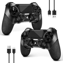 Reds Spade - For Ps4 Controller Wireless Ps4 pro slim pc With Non-slip Grip Of Both Sides And Usb-c Cable - Black