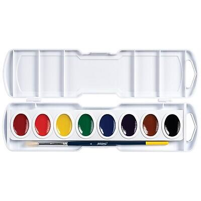 Alt View 2. Prang - Semi-Moist Washable Watercolor Paint with Brush, 8 Colors/Set - Assorted Colors.