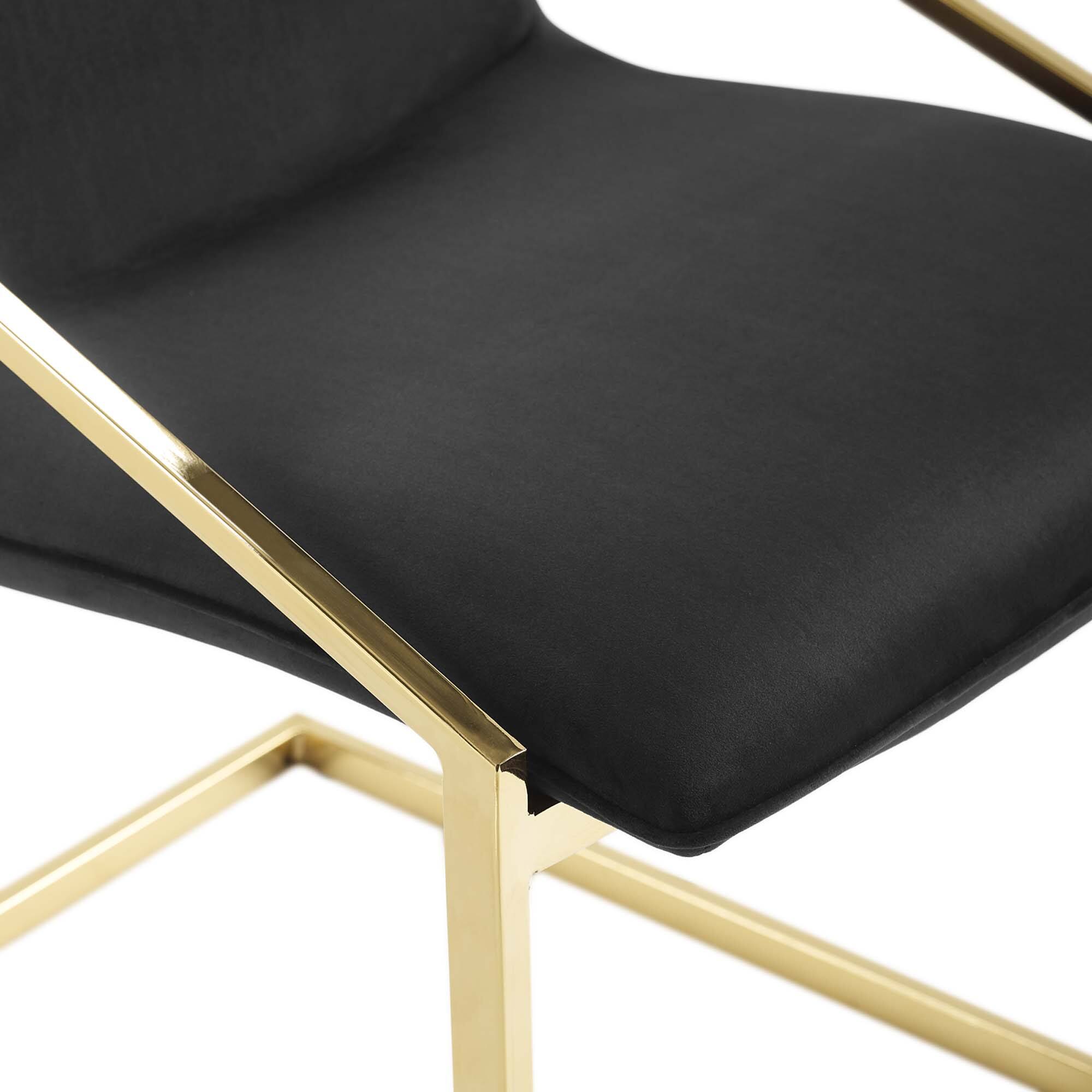 Alt View 4. Modway - Pitch Performance Velvet Dining Armchair Set of 2 by Modway - Gold Black.