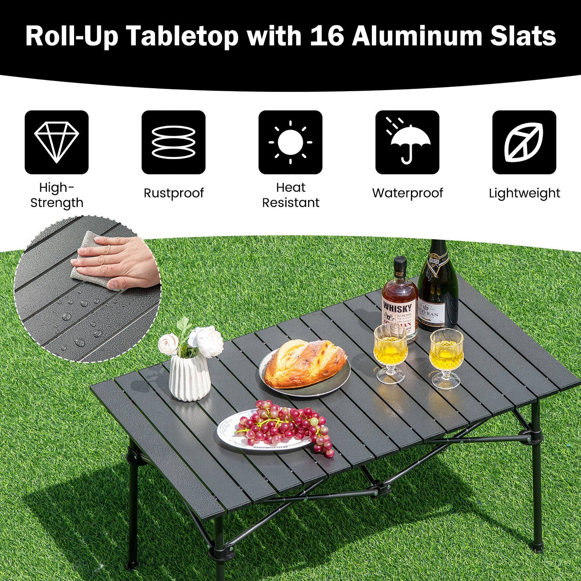 Roll-Up Tabletop with 16 Aluminum Slats

- High-Strength
- Rustproof
- Heat Resistant
- Waterproof
- Lightweight