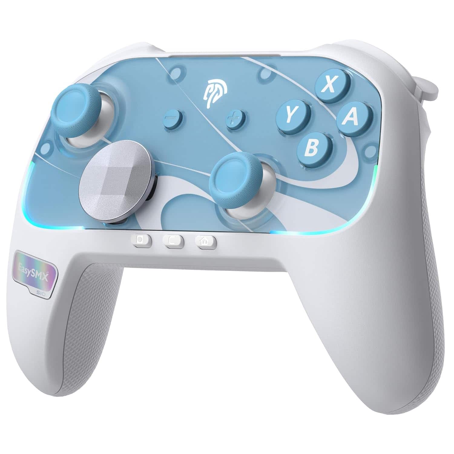 EasySMX - S10 Wireless Controller for Switch 2 Switch PC TMR AntiDrift Joystick Mechanical Buttons 6 Axis Gyro RGB Swappable D Pad - White