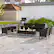 Alt View 1. Costway - 8 PCS Patio Furniture Set with Washable Cushions and Tempered Glass Coffee Table - Black + Mix Brown.