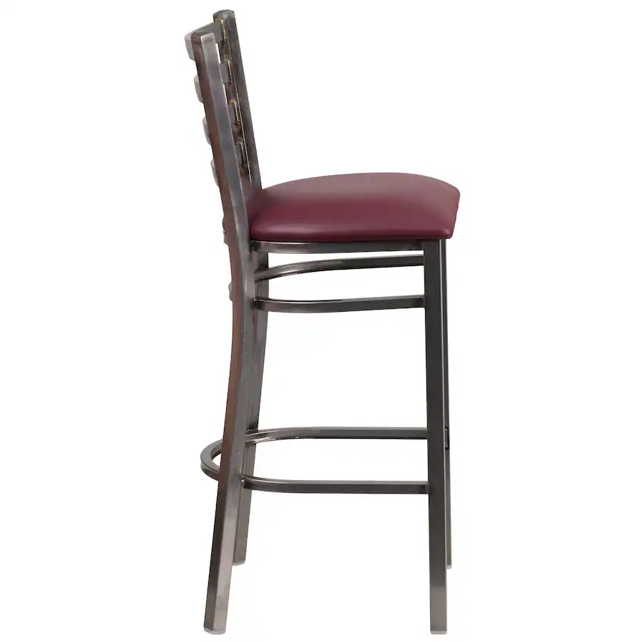 Clear Emma + Oliver 2 Pack Clear Coated Ladder Back Metal Restaurant Barstool ...