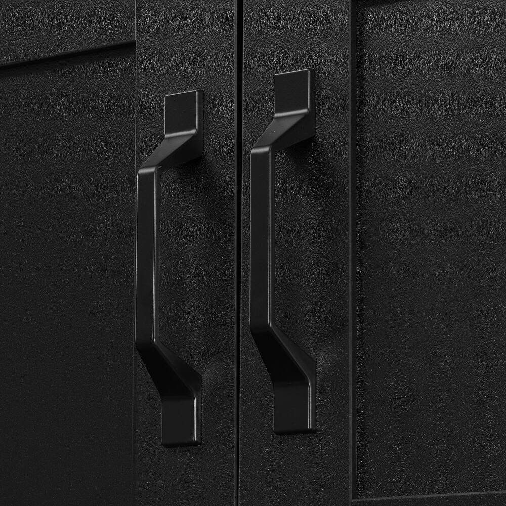 Alt View 10. Loheer - Loheer 79 inch tall modern hall tree, entryway bench with shoe storage, MDF, Black - Black.